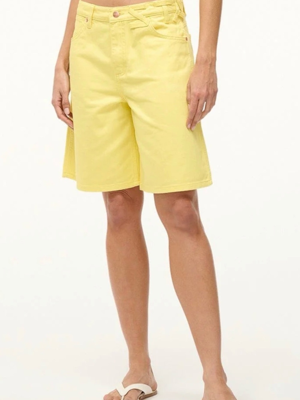 Wrangler + Staud 25 Women's High-Rise Yellow Bermuda Shorts